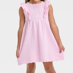 CAT AND Jack Sweater Ruffle dress light pink 2T cotton blend sleeveless